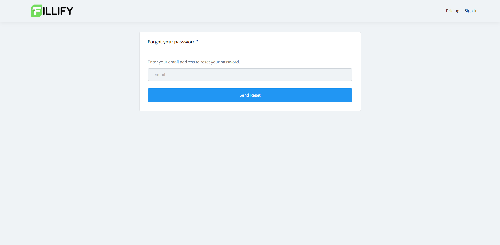 Reset your account password